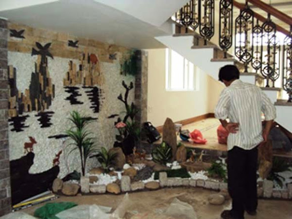 Tiểu cảnh cầu thang đơn giản