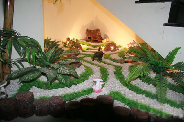 Tiểu cảnh cầu thang đơn giản